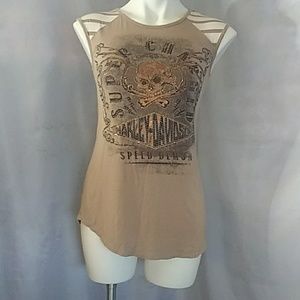 Tan Harley Davidson shirt